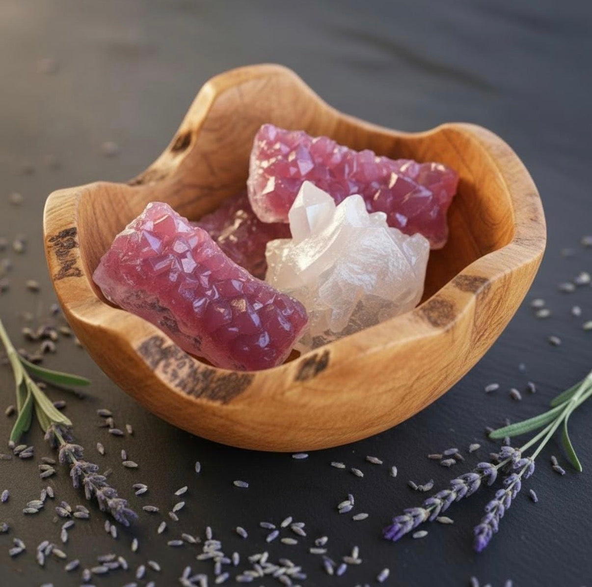 Amethyst Crystal Quartz Lavender Soap Set