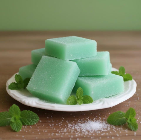 Mint Solid Sugar Scrub Soap Bar