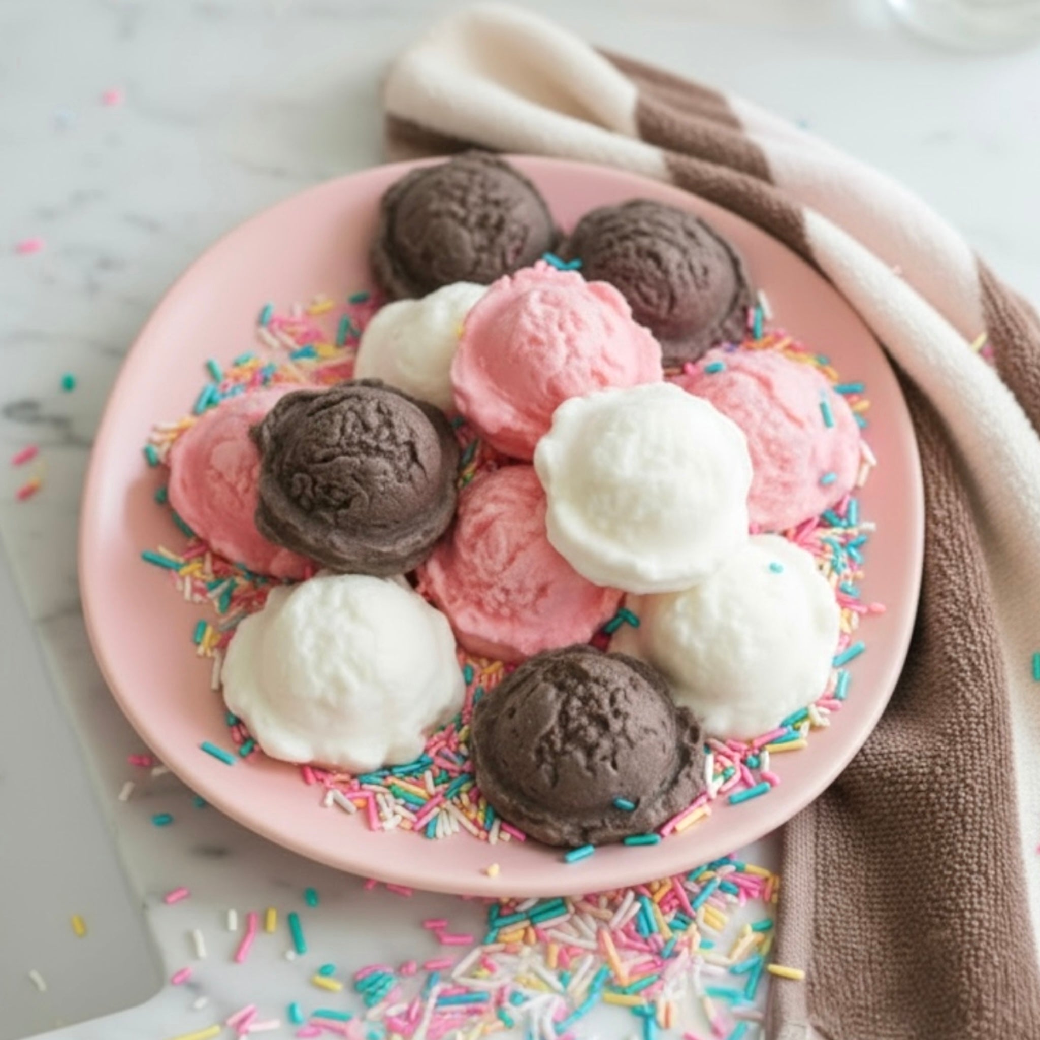 Neapolitan Mini Ice Cream Scoop Soap Set